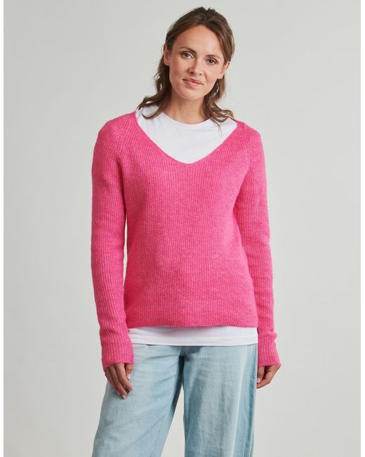 Pieces Pink Sweater Ellen V Neck