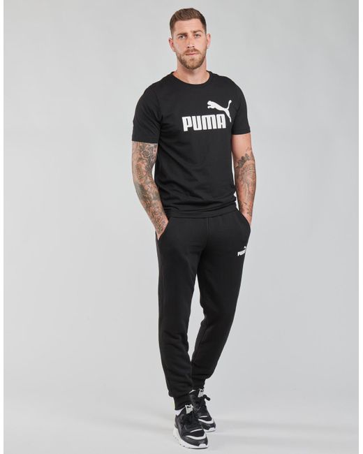 PUMA Black Ess Logo Pants Fl Cl Sportswear for men