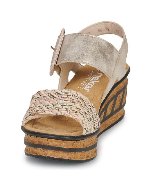 Rieker Metallic Wedge Sandals 68172-60