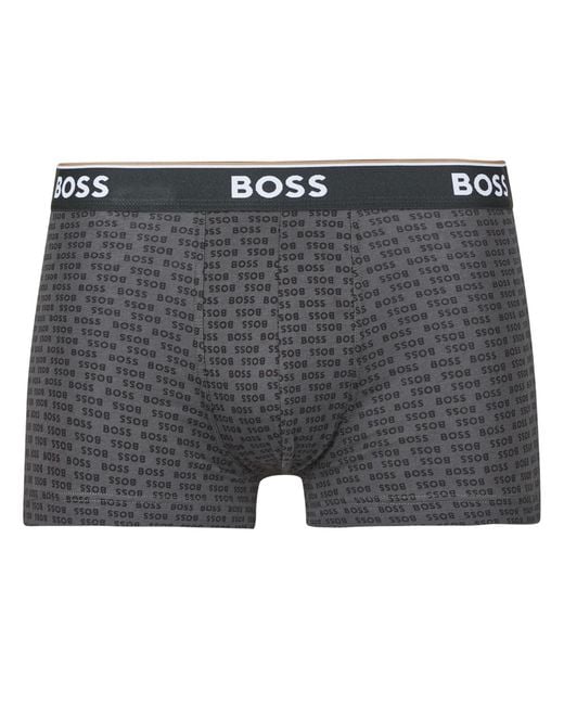 Boss Gray Boxer Shorts Trunk 3p Power Desig for men