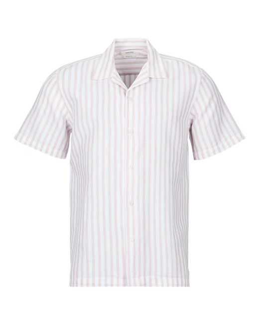 SELECTED White Short Sleeved Shirt Slhregclay Linen Blend Ss Shir for men
