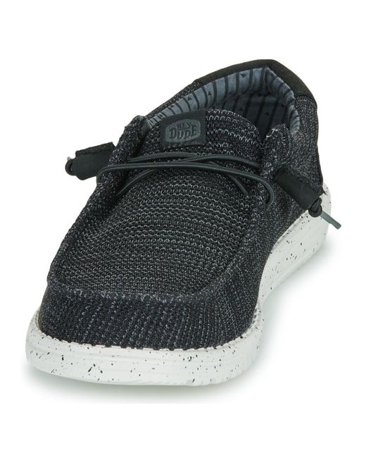 HeyDude Blue Slip-ons (shoes) Wally Stretch Sox for men