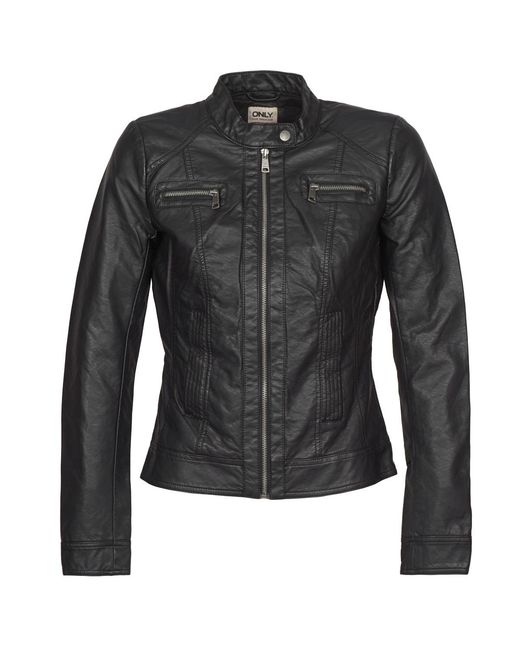 ONLY Bandit Women's Leather Jacket In Black
