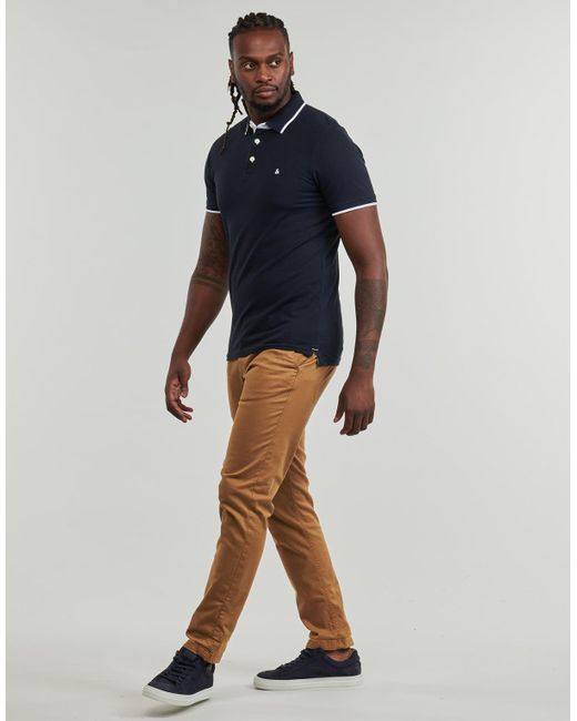 Jack & Jones Blue Polo Shirt Jjepaulos for men