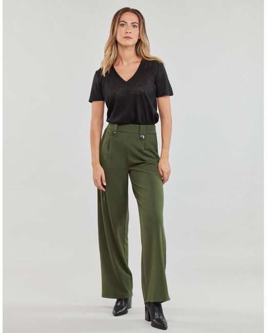 ONLY Green Wide Leg / Harem Trousers Onlsania Button Pant Jrs