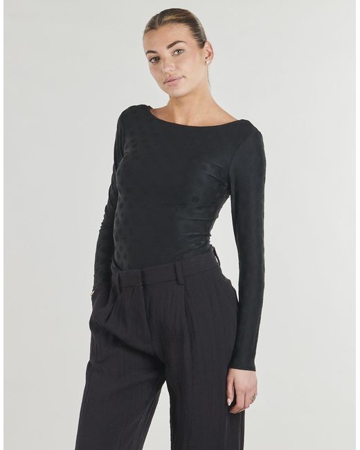 Guess Black Long Sleeve T-shirt Ls Scoop Back Nadene