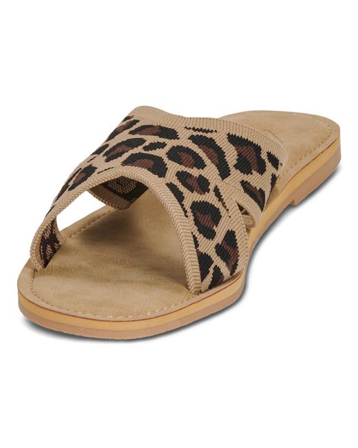 Roxy Brown Flat Sandals Andreya Leo