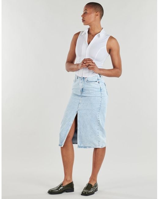 Pepe Jeans Blue Skirt Midi Skirt Hw Nikita