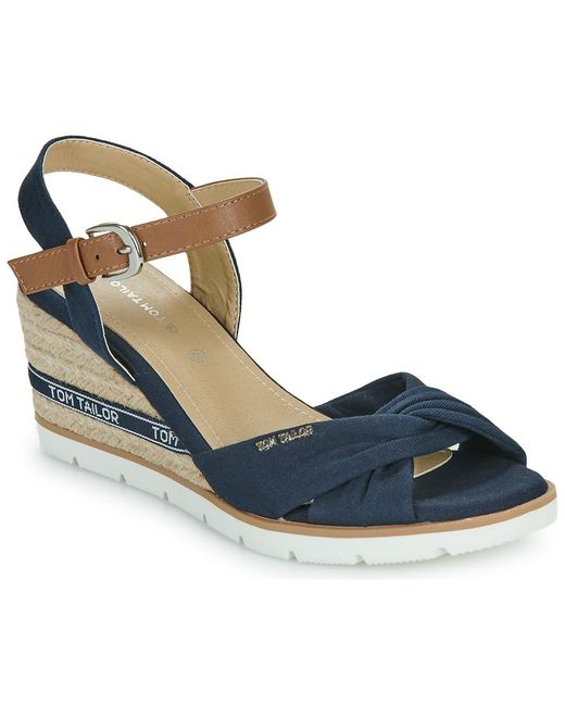 Tom Tailor Blue Wedge Sandals Nami