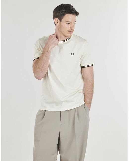 Fred Perry White T Shirt Twin Tipped T-shirt for men
