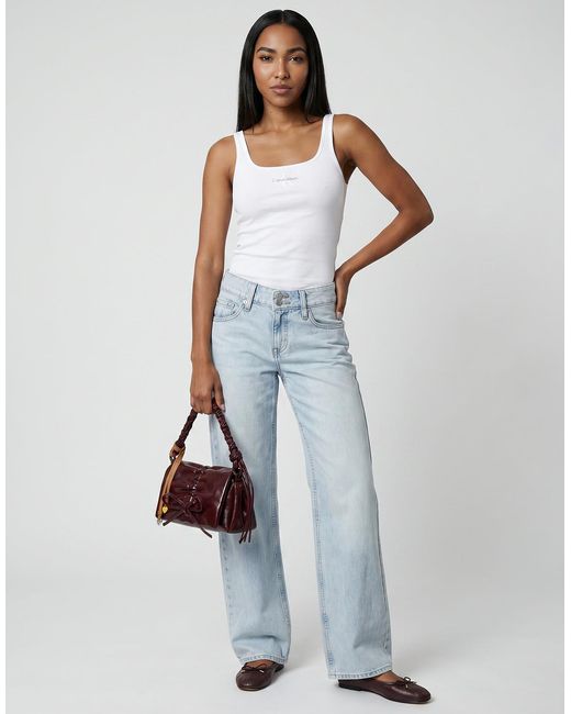 Calvin Klein White Tops / Sleeveless T-shirts Monologo Scoop Nk Rib Tanktop