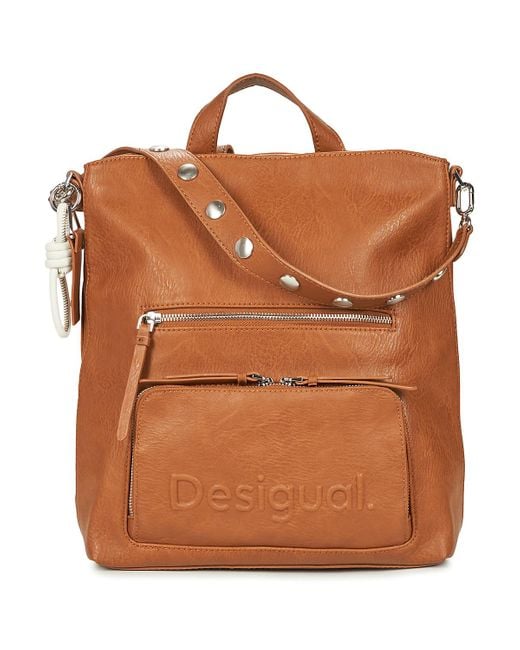 Desigual Brown Backpack Back Half Logo Fw24 Pretoria Cont