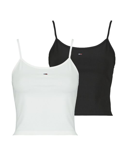 Tommy Hilfiger Black Tops / Sleeveless T-shirts Tjw 2pack Essential Strap Top X2