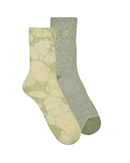 New Balance Green Socks Tie Dye Midcalf Socks 2 Pack