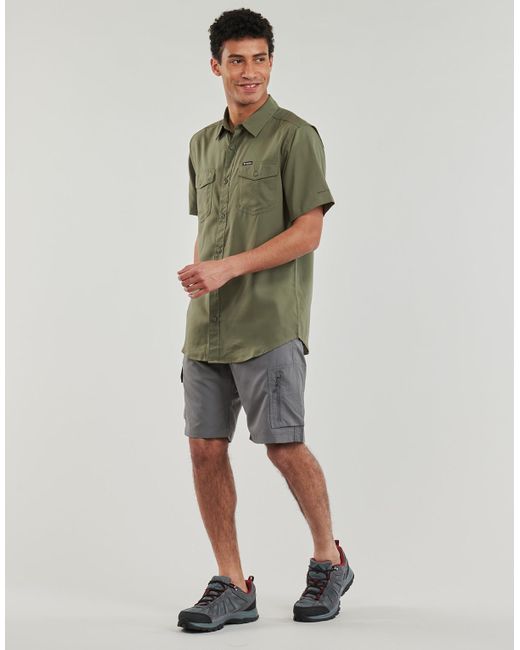 Columbia Green Short Sleeved Shirt Utilizer Ii Solid Short Sleeve Shirt for men