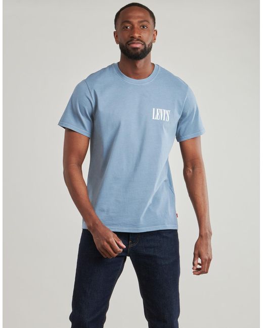 Levi's Blue T Shirt Ss Relaxed Fit Tee for men