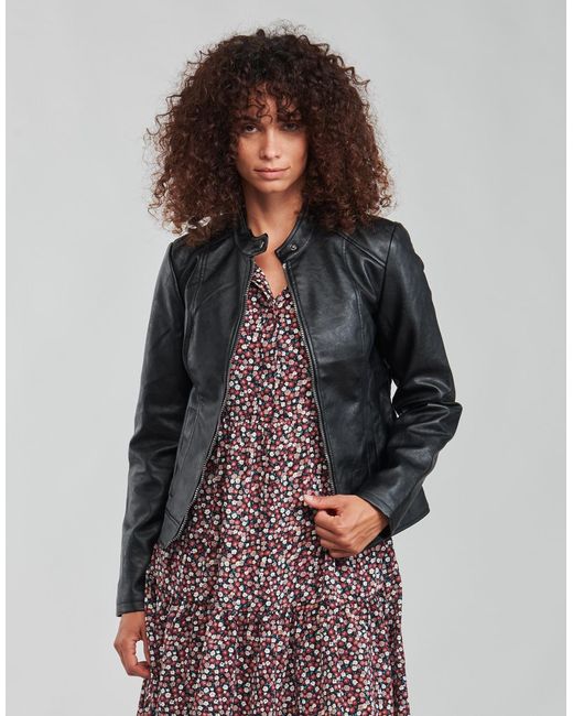 Jdy Black Leather Jacket Emily