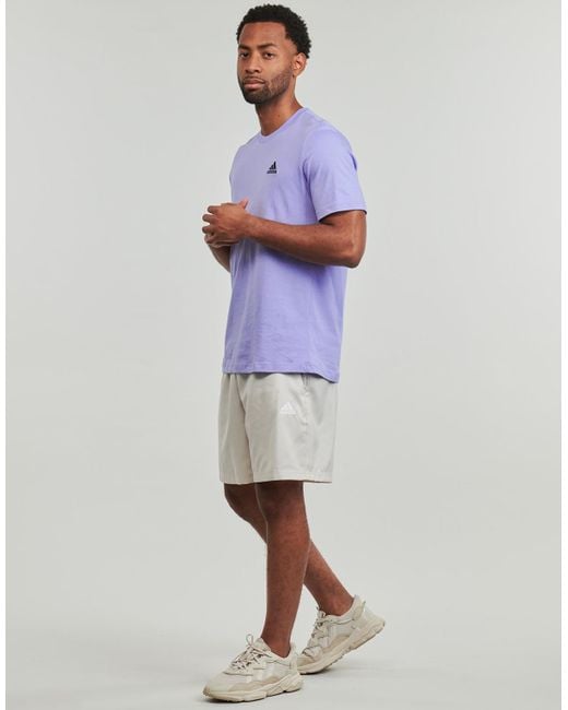 Adidas Purple T Shirt Essentials Single Jersey Embroidered Small Logo T-shirt for men