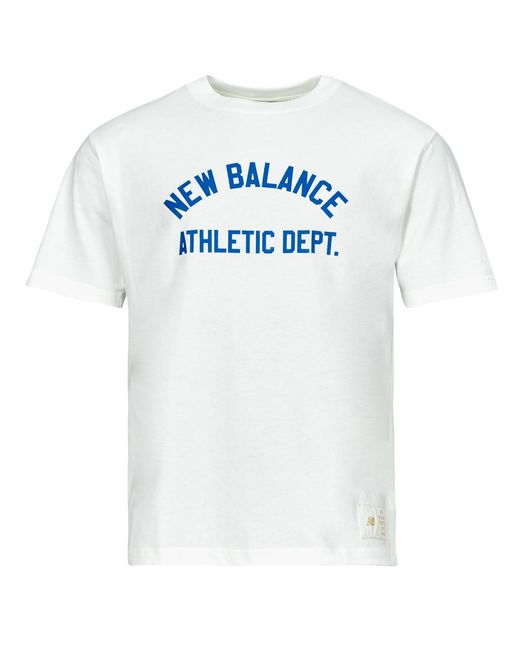 New Balance White T Shirt Athletics Dept Tee for men