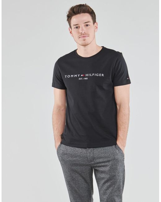 Tommy Hilfiger Black Core Tommy Logo T Shirt for men