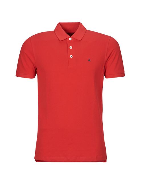 Jack & Jones Red Polo Shirt Jjepaulos Polo Ss for men