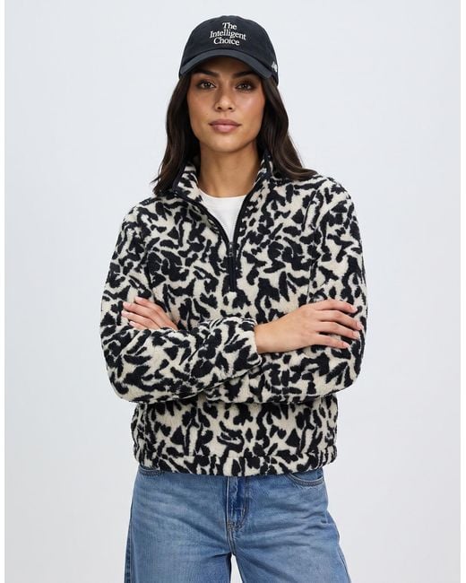 ONLY Black Fleece Jacket Onlnew Dallas L/s Highneck Zip