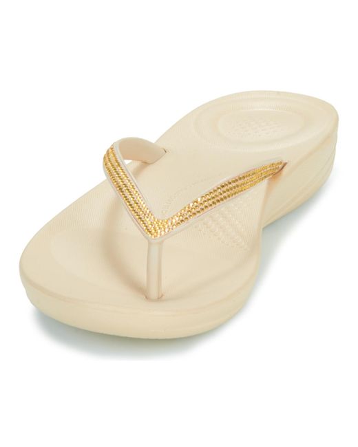 Fitflop Natural Flip Flops / Sandals (shoes) Iqushion Sparkle
