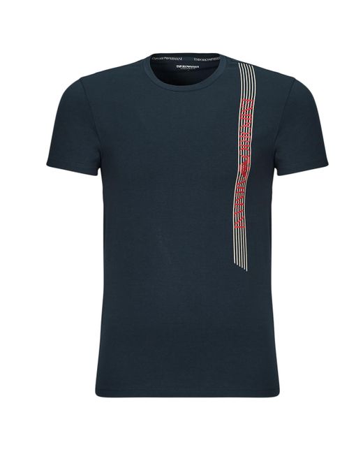 Emporio Armani Blue T Shirt Underlined Logo for men