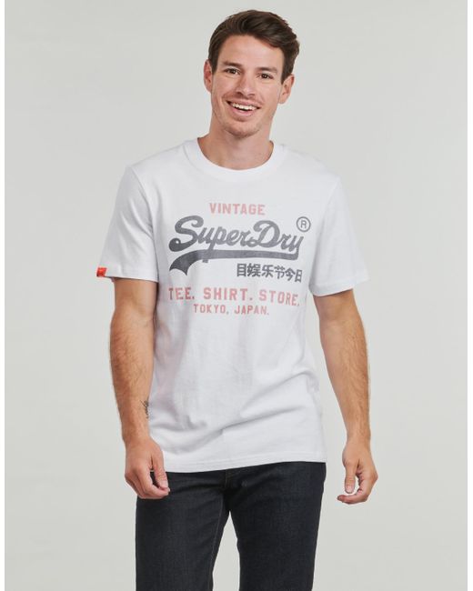 Superdry White T Shirt Vintage Logo Heritage for men