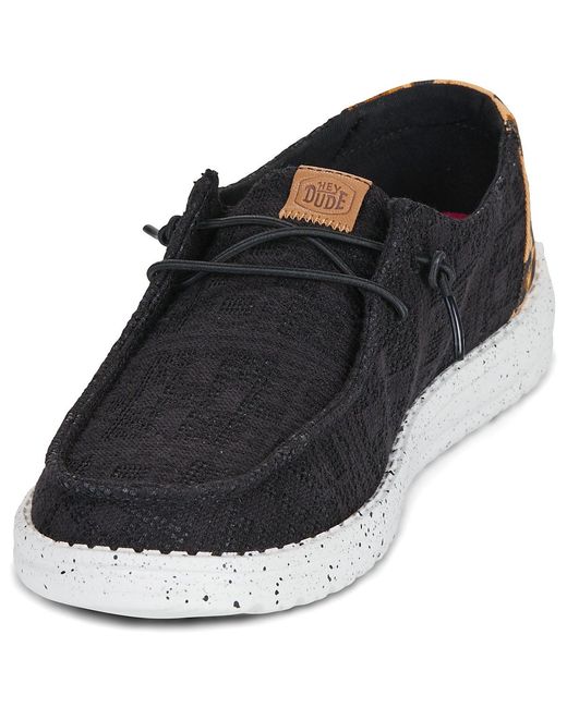 HeyDude Black Slip-ons (shoes) Wendy Wildcat Blk/lpd