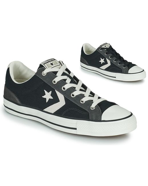 converse black star player ox trainers