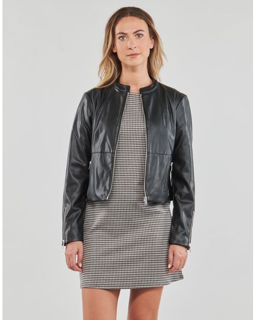 ONLY Black Leather Jacket Onlvics Faux Leather Jacket Otw