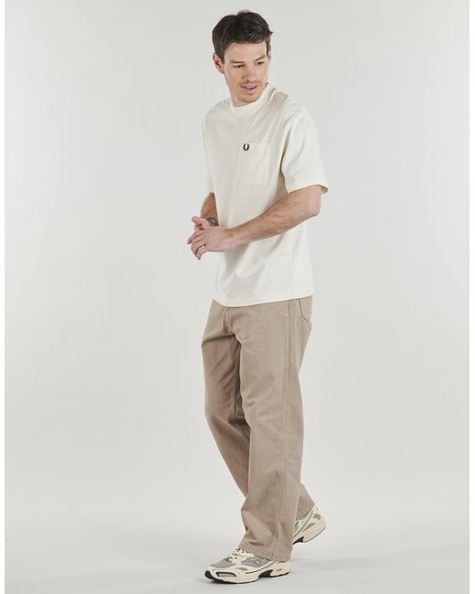 Fred Perry White T Shirt Pocket Detail T-shirt for men