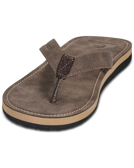 Quiksilver Brown Flip Flops / Sandals (shoes) Molokai Nubuck 26 for men