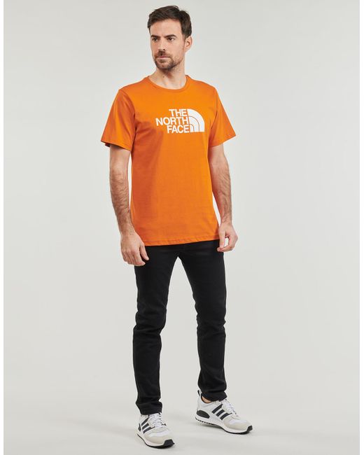 The North Face Orange T Shirt S/s Easy Tee for men