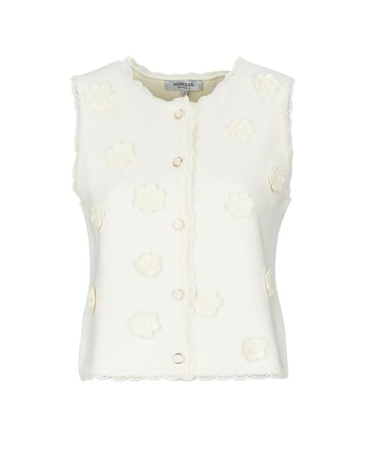 Morgan White Cardigans Mfleur