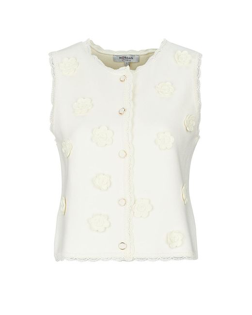 Morgan White Cardigans Mfleur