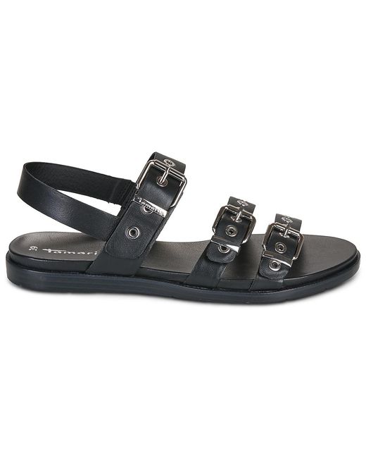 Tamaris Black Flat Sandals 28127