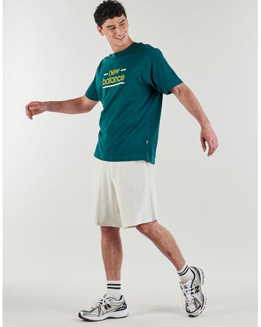 New Balance Blue T Shirt Linear Lines T-shirt for men