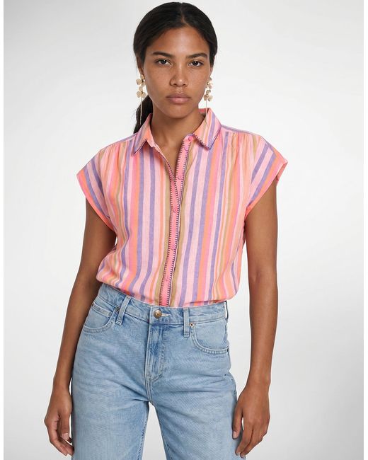 Pieces Pink Blouse Pcbatitha Ss Wvn