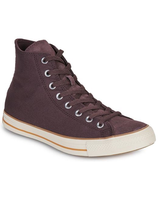 Converse Brown Shoes (high-top Trainers) Chuck Taylor All Star Canvas Leather for men