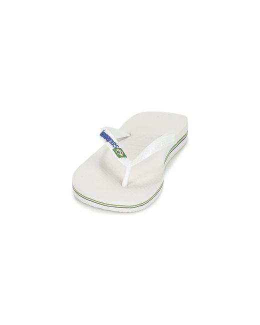 Havaianas White Sv Brasil Logo Unisex Flip Flops Beach Sandals