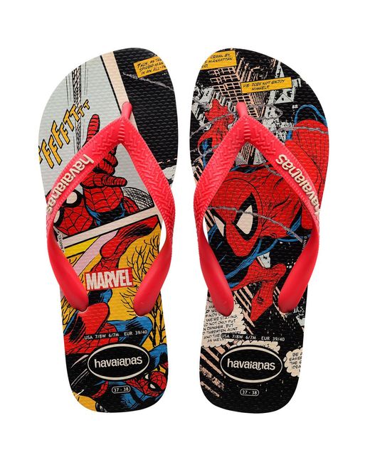 Havaianas Red Flip Flops / Sandals (shoes) Top Marvel Classics for men
