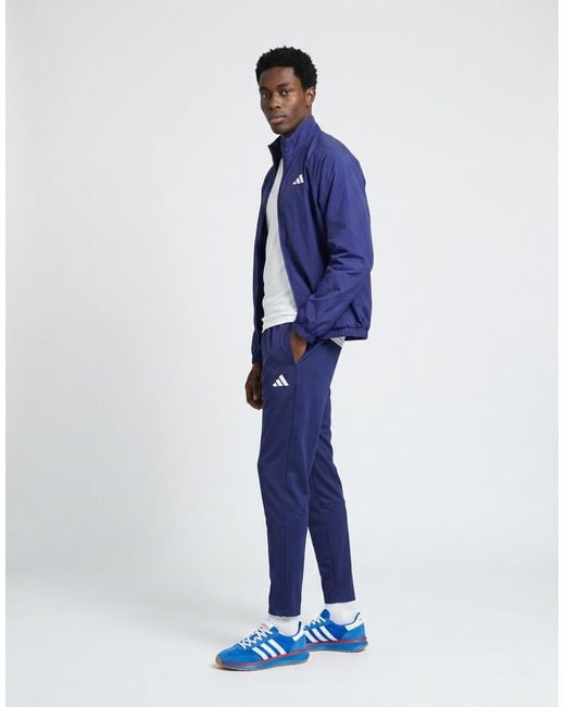 Adidas Blue Technical Jackets Essential Small Logo Windbreaker for men