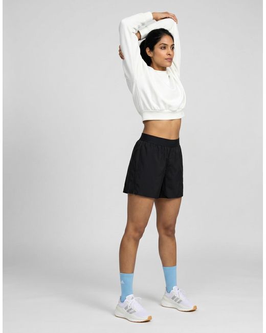 Adidas White Sweatshirts Soft Lux Loose Sweatshirt