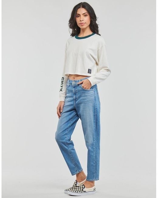 Levi's White Long Sleeve T-shirt Graphic Ls Crop Reese