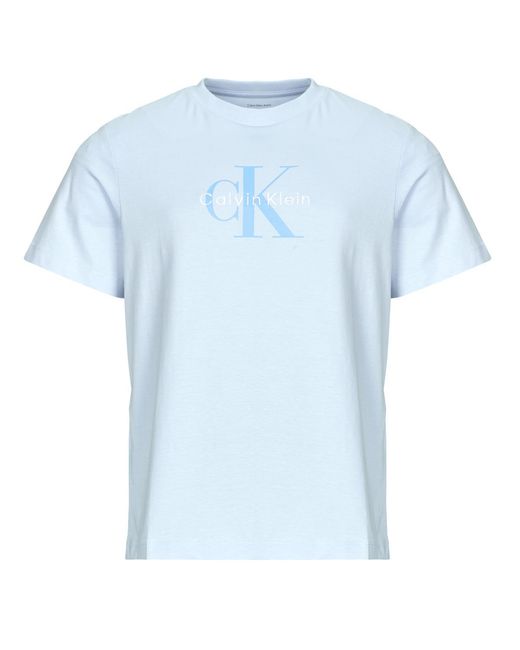 Calvin Klein Blue T Shirt Ss Hero Monologo Tee 20s for men