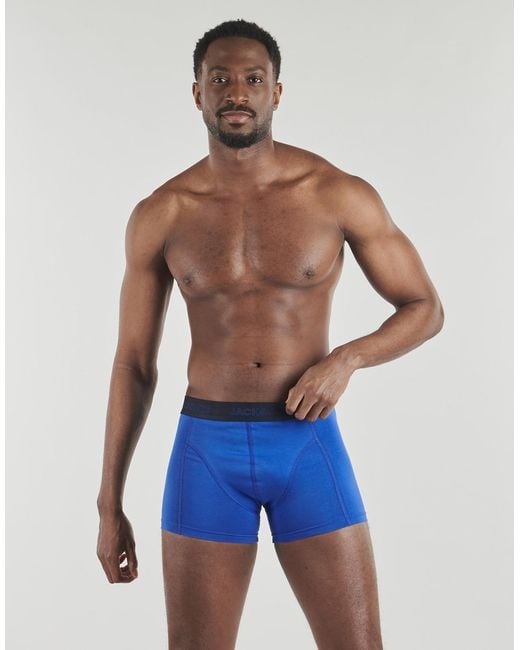 Jack & Jones Blue Boxer Shorts Jaccooper Solid Trunks X3 for men