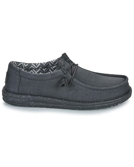 HeyDude Blue Slip-ons (shoes) Wally Canvas for men