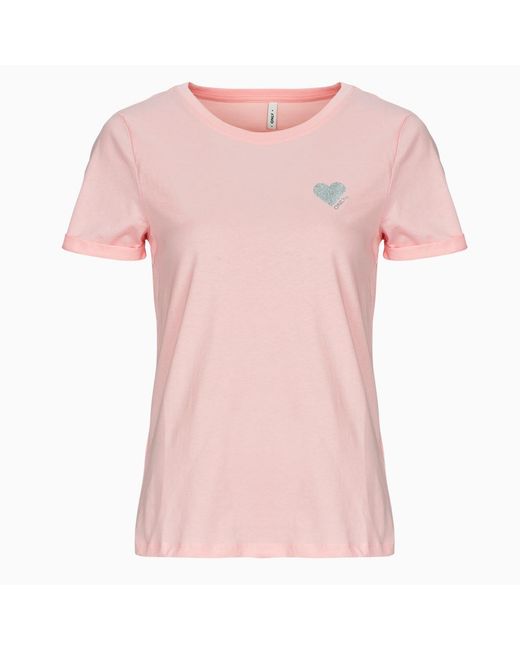 ONLY Pink T Shirt Onlkita Life S/s